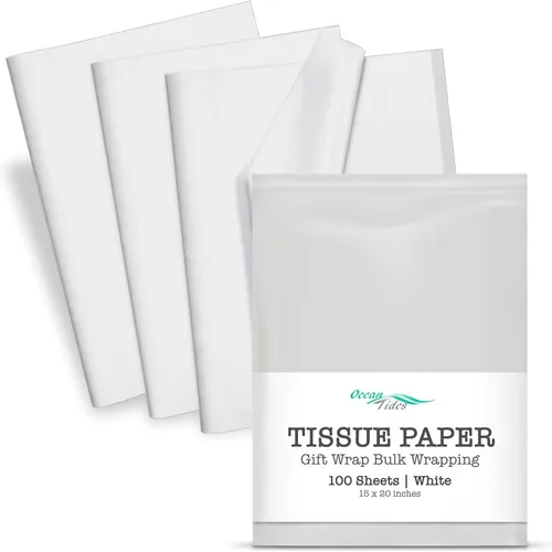 Miniatura 39 de Ocean Tides 300 hojas (14 x 20 pulgadas) de papel de regalo de Navidad, papel de seda de regalo a granel para manualidades, cumpleaños y días
