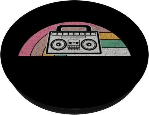 Miniatura 2 de Vintage Retro Ghetto Blaster 80's 90's Hip Hip Rap Music PopSockets Adhesivo PopGrip