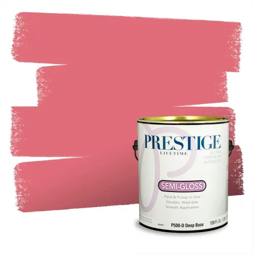 Miniatura 196 de Prestige Paints Pintura exterior e imprimación en uno, 1 galón, plano, coincidencia comparable de Valspar* Amber Rose*