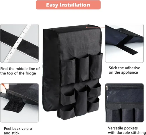Miniatura 4 de Over The Fridge Organizer Storage – Organizador de mini refrigerador mejorado 2023 – Esenciales de habitación universitaria para estudiantes