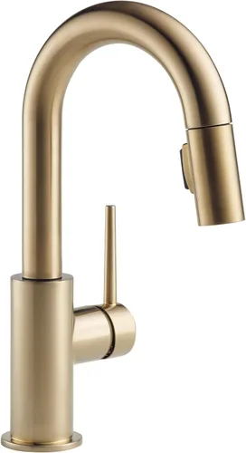 Delta 9959-LS-DST Trinsic 1.8 GPM Grifo de barra y preparación de un solo orificio con cabezal rociador de acoplamiento magnético y giro limitado,