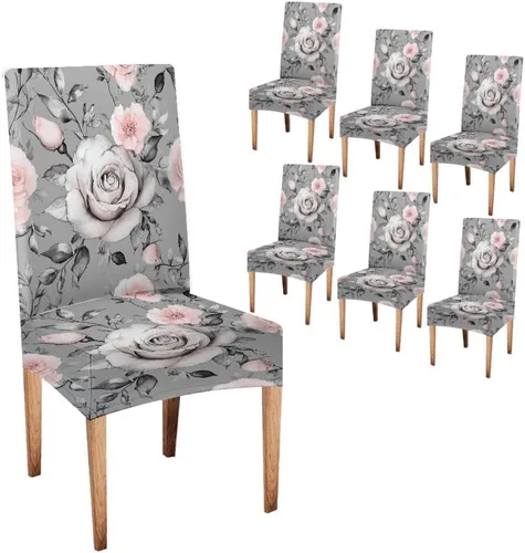 Miniatura 24 de CAPSCEOLL Fundas para Sillas De Comedor 4, Funda elástica para silla de comedor, lavable de elastano, fundas para sillas Parsons de cocina, Fundas