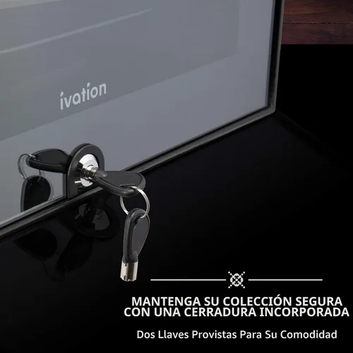 Miniatura 6 de Ivation Refrigerador de vino con compresor de 12 botellas con cerradura, refrigerador de bodega independiente grande, 41f-64f con control de Negro