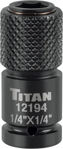 Miniatura 6 de Titan 12039 Adaptador de cambio rápido de 1/2" de accionamiento a 1/4" hexagonal