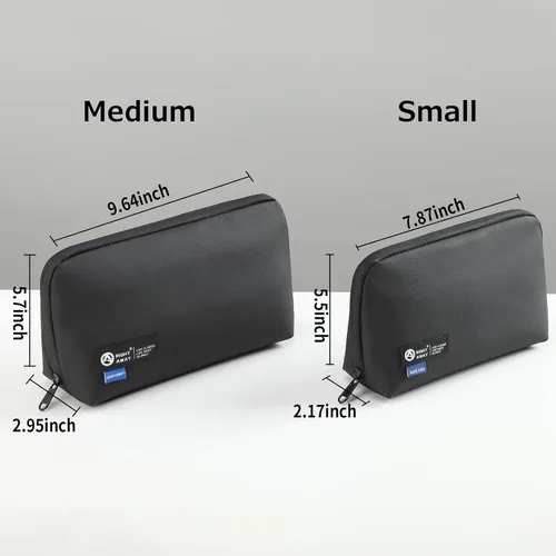 Miniatura 5 de RIGHT AWAY Bolsa de viaje para tecnología de viaje, funda impermeable para cables, organizador de electrónica, bolsa de almacenamiento para Negro