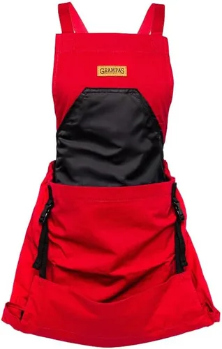 Grampa's Garden - Delantal de jardinería con espalda cruzada con bolsillos para mujeres y hombres | Delantal de cosecha con bolsa de canguro grande