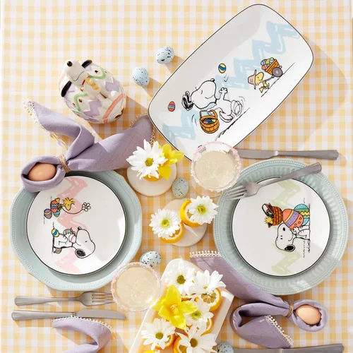 Miniatura 4 de Lenox 896632 Bandeja para Huevos Endiablados de Snoopy de Pascua de Peanuts, Vajilla de Primavera