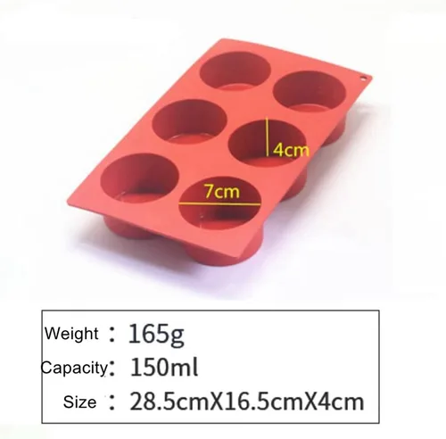 Miniatura 7 de Molde de silicona con forma de cilindro de 11/8/6 cavidades para hornear, postres, helados, mousse, herramientas de decoración de fondant