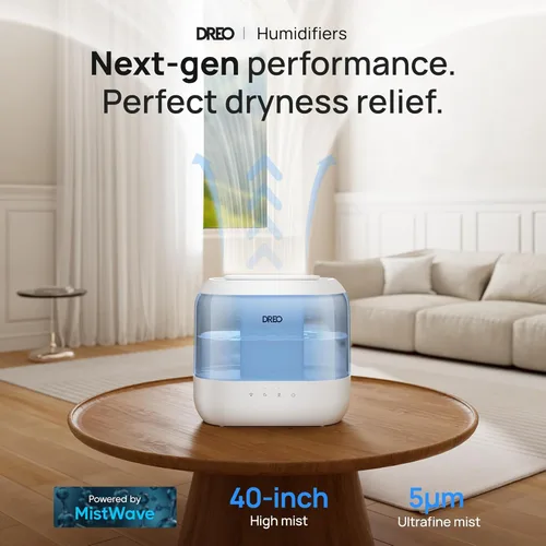 Miniatura 2 de Dreo Humidificadores para dormitorio, llenado superior de 4 litros para habitación grande, tiempo de funcionamiento de 36 horas, humidificador