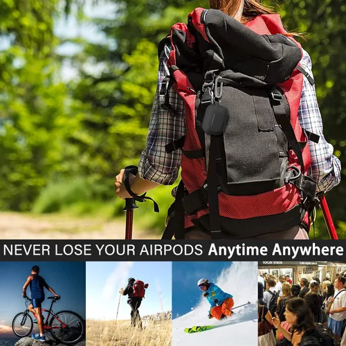 Miniatura 7 de Funda para AirPods con llavero, protección completa, de silicona, accesorios para AirPods, funda para hombres, mujeres y adolescentes, con estuche