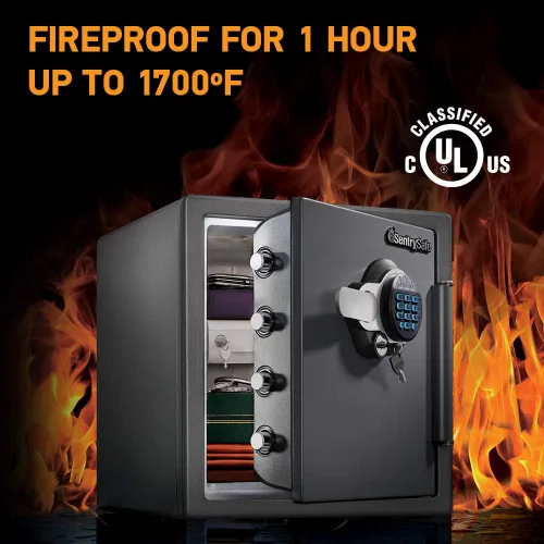 Miniatura 3 de SentrySafe Caja fuerte resistente al fuego e impermeable + SentrySafe Bolsa de documentos resistente al fuego y al agua