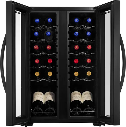Miniatura 2 de Nutrichef Refrigerador de vino de 24 botellas Enfriador de vino de doble zona Temperatura ajustable de 41 °F a 64 °F Funcionamiento ultra