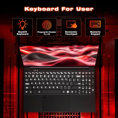 Miniatura 5 de Laptop 2025, portátiles de 15.6 pulgadas con procesador N150 (supera al i3-1115G4, hasta 3.6GHz), portátil de juegos con 16GB RAM 1TB SSD