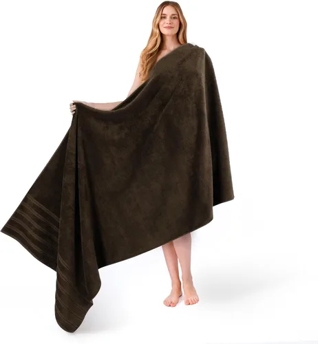 Miniatura 130 de American Soft Linen - Juego de 4 toallas, 100% de algodón turco, 27 x 54 pulgadas, tamaño extragrande, toallas para la ducha, color amarillo