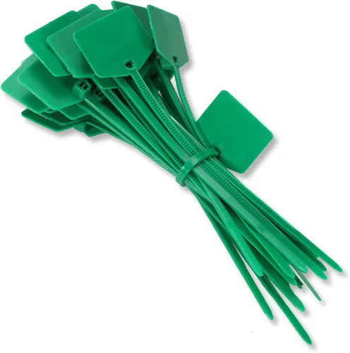 Sujetacables de nailon marcadores de 4 pulgadas, etiquetas de plástico a prueba de agua, marcador de cables con autobloqueo para escribir, etiquetas