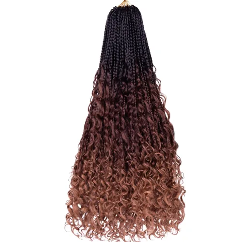 Miniatura 47 de Beverlee Goddess Box - Trenzas de ganchillo de 8 pulgadas, 8 paquetes de trenzas de ganchillo bohemias, extremos rizados, pelo sintético rizado