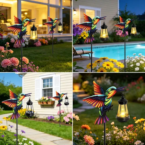Miniatura 5 de Luces solares de colibrí para decoración al aire libre, estacas de colibrí con luces solares, regalos de cumpleaños para el día de la madre, luces
