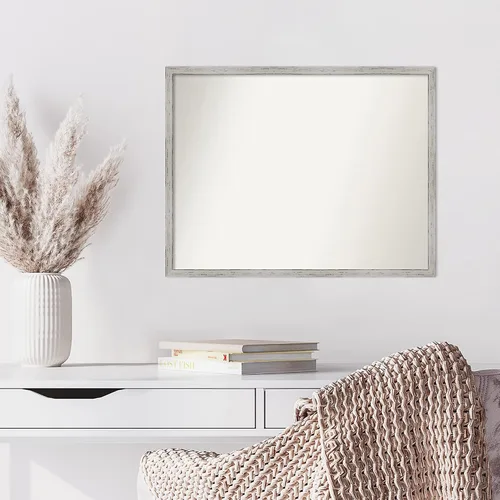 Miniatura 325 de Amanti Art Espejo de baño blanco para sobre el fregadero, 32 x 45 pulgadas, espejo de tocador rectangular blanco esbelto, marco de madera moderno