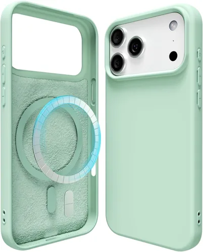 Miniatura 103 de oakxco Funda de silicona para iPhone 12 Pro Max, magnética, compatible con carga inalámbrica Magsafe, cubierta protectora de goma suave y delgada