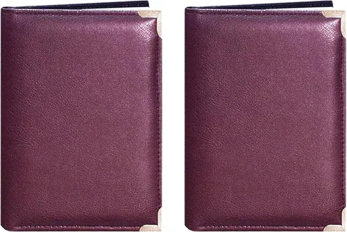 Maven Gifts - Juego de 2 fundas de cuero sintético cosidas de color sólido Pioneer Mini Oxford con esquinas de latón encuadernadas, capacidad para