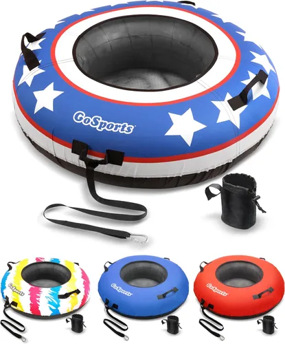 GoSports Tubo de río resistente de 44 pulgadas con cubierta de lona premium - Tubo de río de grado comercial - Estrellas y rayas