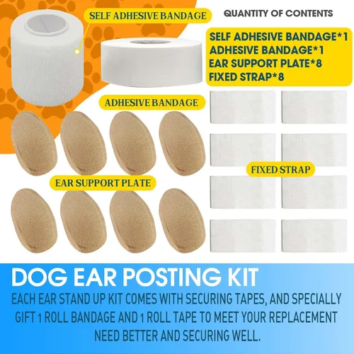 Miniatura 2 de Juego de 4 unidades de Doberman Oreja Kit para Doberman Pincher Samoyedo con 2 rollos adicionales de cintas para orejas de perro