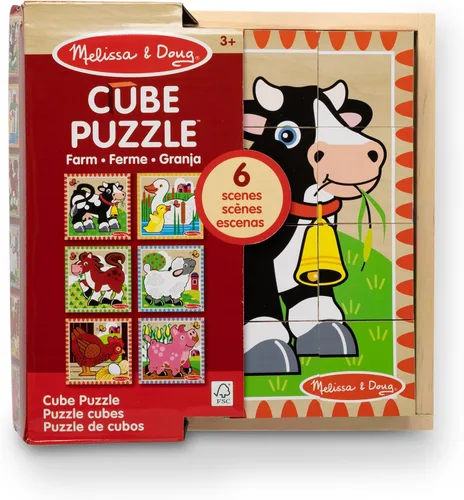 Miniatura 9 de Rompecabezas en cubo de granja de Melissa & Doug, Multicolor