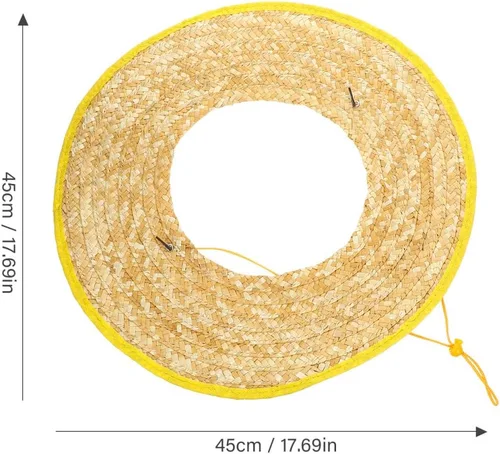 Miniatura 2 de UKCOCO Capucha de protección solar, sombrero duro de paja de trigo, transpirable y ligero, ideal para trabajadores de la construcción, trabajo