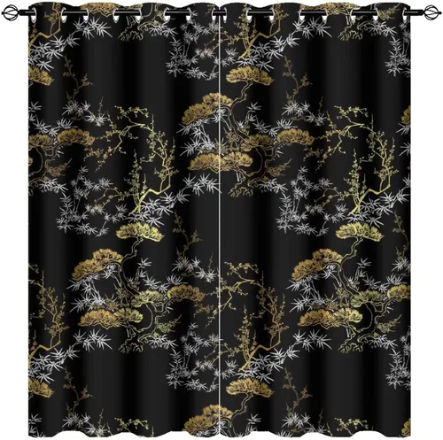 Miniatura 43 de Cortinas de Constelación, Arte Moderno Abstracto Patrón de Símbolos de Constelación Galaxia Negra Blanca, Tratamientos para Ventanas con Aislamiento
