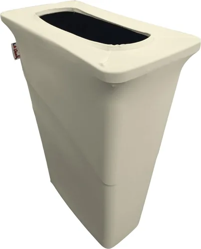 Miniatura 34 de LA Linen Cubierta para cubo de basura ajustable de elastano elástico de 32 galones, cubierta redonda para contenedor de residuos, decoración de Gris