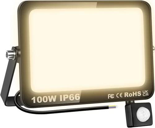 Miniatura 12 de Willpower Reflector LED con sensor de movimiento, luces de seguridad para exteriores de 10 W, 1000 lúmenes, lámpara exterior de 4000 K, luz blanca