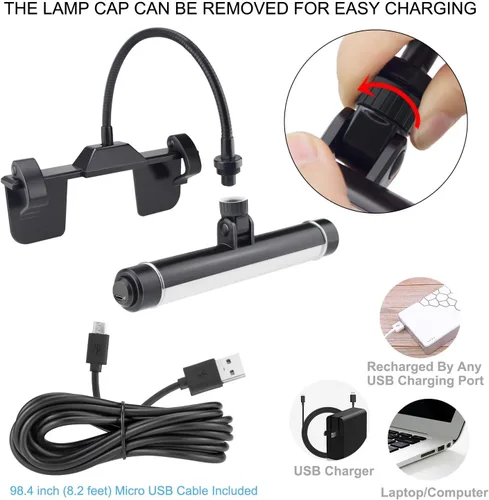 Miniatura 3 de LUXSWAY - Iluminación LED inalámbrica para marcos de fotos, iluminación recargable para exhibición de arte, clip para cuadros, luces para sobre