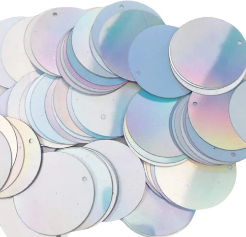 Miniatura 2 de Paillettes de lentejuelas sueltas holográficas plateadas para bordado, novia, apliques, artes, manualidades y adornos (0.236 pulgadas)