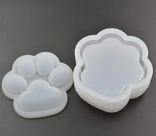 Miniatura 5 de Caja con forma de pata de gato, molde epoxi, molde de resina para bricolaje, lindo contenedor de pata de gato, molde de silicona para almacenamiento