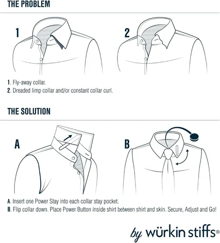 Miniatura 5 de Plastic Magnetic Collar Stays by Würkin Stiffs As Seen on Shark Tank Stiff-N-Stays Collar Inserts