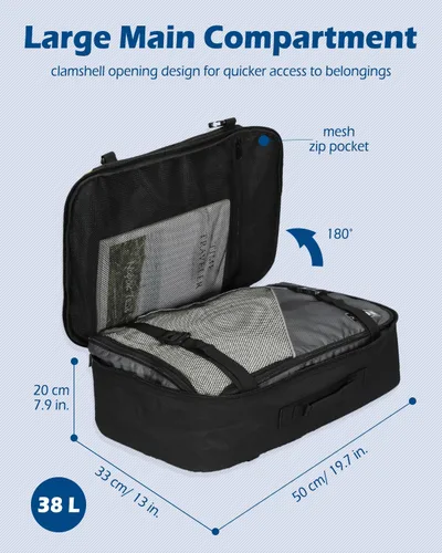 Miniatura 6 de Hynes Eagle Mochila de mano de 38 L, mochila de viaje grande para mujeres, aprobada para vuelos, bolsa de fin de semana, mochila para laptop