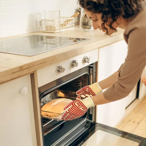 Miniatura 2 de Guantes para horno, resistentes al calor 540 grados Fahrenheit, guantes de parrilla, manipulador de superficies calientes, guantes de horno