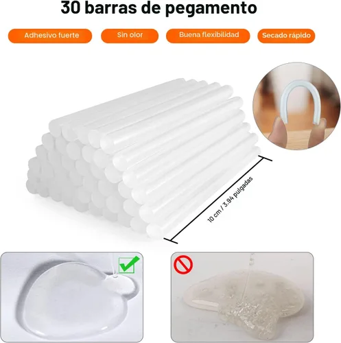 Miniatura 5 de SHJADE - Pistola de pegamento caliente con 30 barras de pegamento, pistola de fusión en caliente de precalentamiento rápido, kit de mini pistola