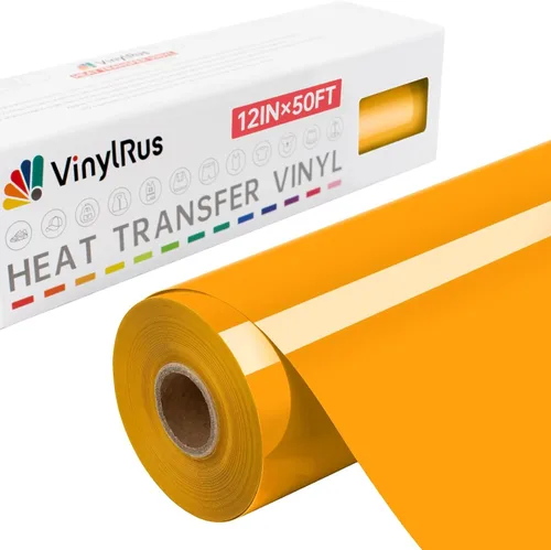 Miniatura 10 de VinylRus Vinilo de transferencia de calor, rollo de vinilo blanco para planchar de 12 pulgadas x 50 pies para camisas, vinilo HTV para Silhouette