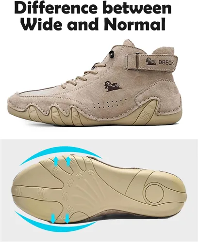 Miniatura 4 de JishinGal Botines Chukka casuales de gamuza con cordones para hombre, botas altas hechas a mano, zapatos deportivos para caminar al aire libre, sin