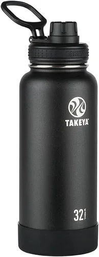 Miniatura 24 de Takeya Actives - Botella de agua de acero inoxidable, con aislamiento térmico y tapa de boquilla, capacidad de 24 onzas, color azul piedra Piedra