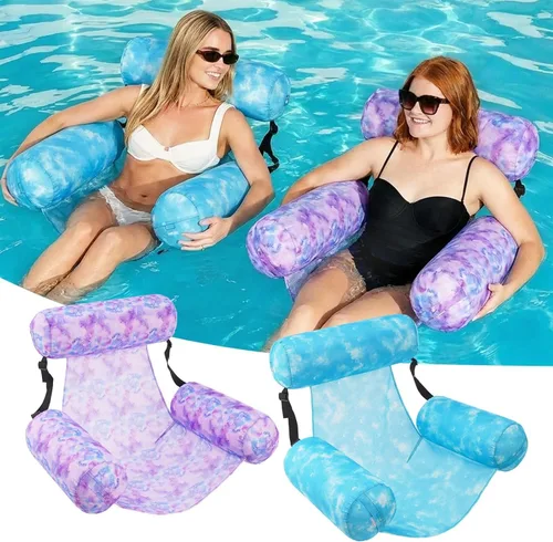 Silla flotante inflable para piscina, paquete de 2 flotadores de piscina para adultos, resistentes, sillas flotantes de agua, flotadores inflables