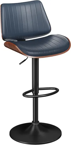 Miniatura 8 de YaFiti Adjustable Bar Stools, Modern Swivel PU Leather Counter Height Chairs with Backrest, Armless Kitchen Island Stools, Black 1 PCS
