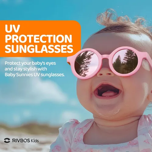 Miniatura 3 de RIVBOS RBK068 - Gafas de sol polarizadas UV400 para bebé, marco suave con correa segura para bebés y recién nacidos (0-24 meses)