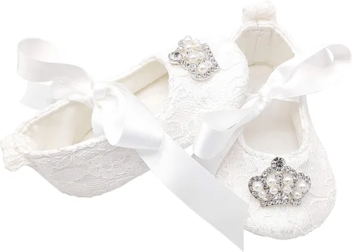Miniatura 3 de Glamulice Conjunto de zapatos y diadema para recién nacidos, para bautizo, bautizo, sesión de fotos, comunión, para recién nacidos
