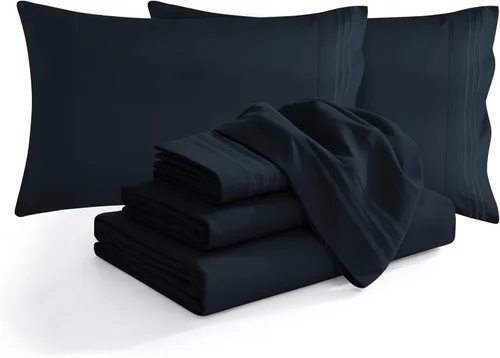 Miniatura 13 de Elegant Comfort - Juego de ropa de cama resistente a arrugas y decoloración más acogedor, sábana bajera elástica en todo el contorno, bolsillo