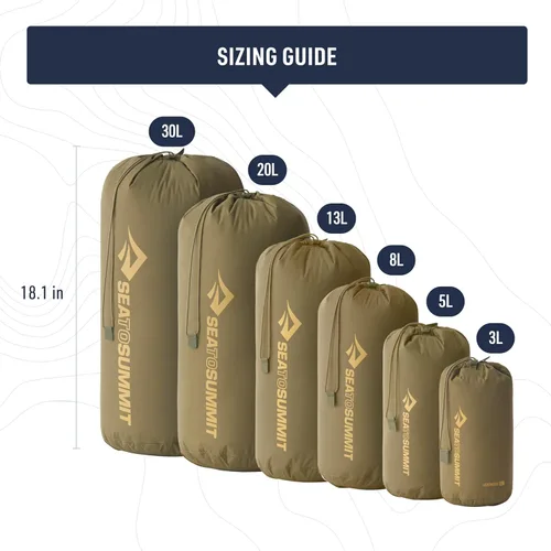 Miniatura 7 de Sea to Summit Saco Ligero para Objetos, Almacenamiento Duradero para Exteriores y Viajes Verde oliva