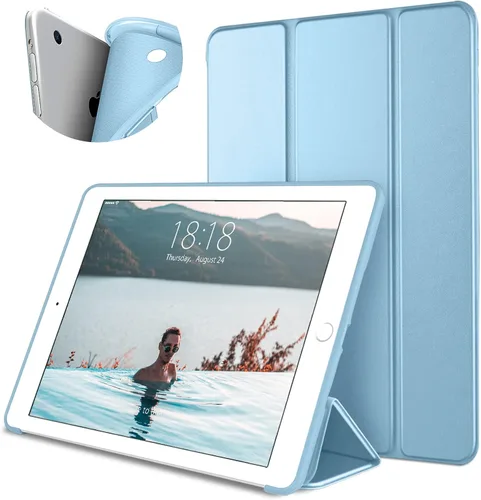 DTTO Funda para iPad Air 1ª edición, (no para iPad Air 2 y Air 3) Ultra delgado y ligero Smart Trifold Stand con cubierta trasera de TPU suave
