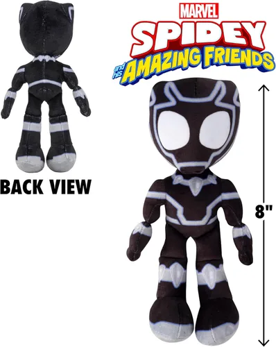Miniatura 2 de Marvel Spidey and His Amazing Friends - Figura de peluche de 8 pulgadas de Black Panther – Figura de juguete de Spider-Man – Producto