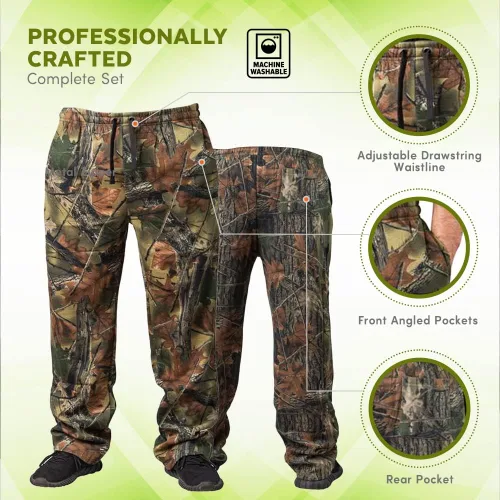 Miniatura 6 de TrailCrest Men's Open Bottom Cotton Blend Lounge Hunting Sweatpants